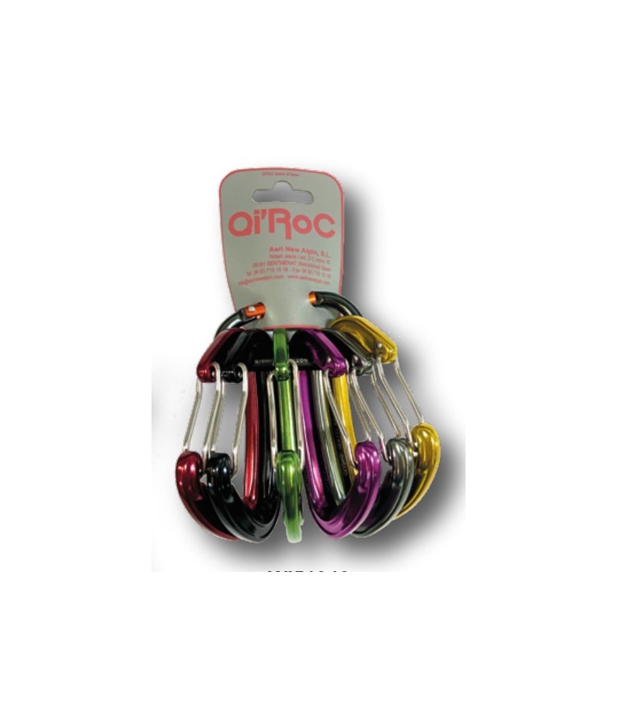 pack 6 mosquetones recto clip qroc