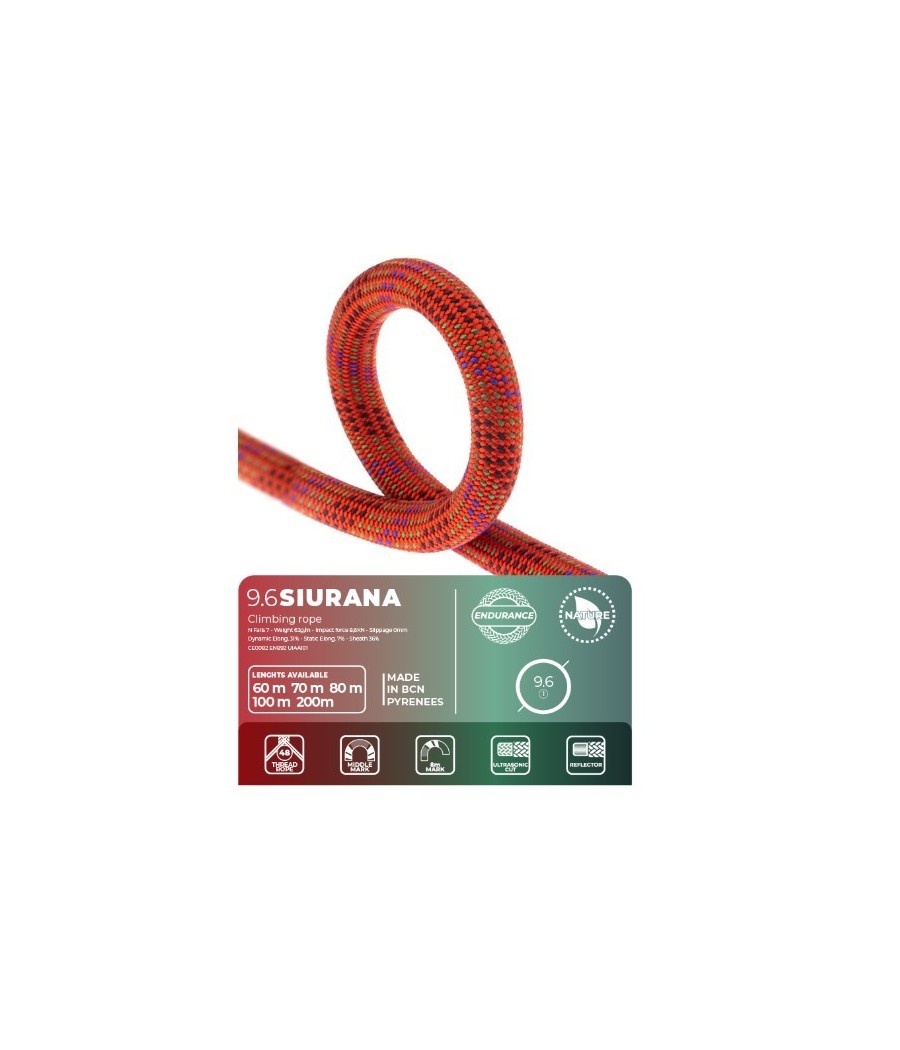 cuerda dinamica siurana 9.6 mm  60 metros  fixe