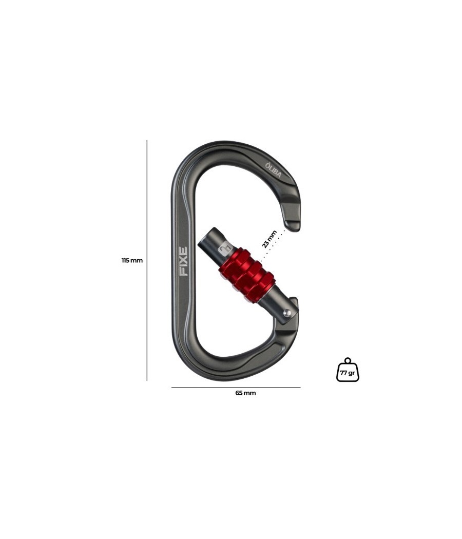 mosqueton oliba screw lock fixe