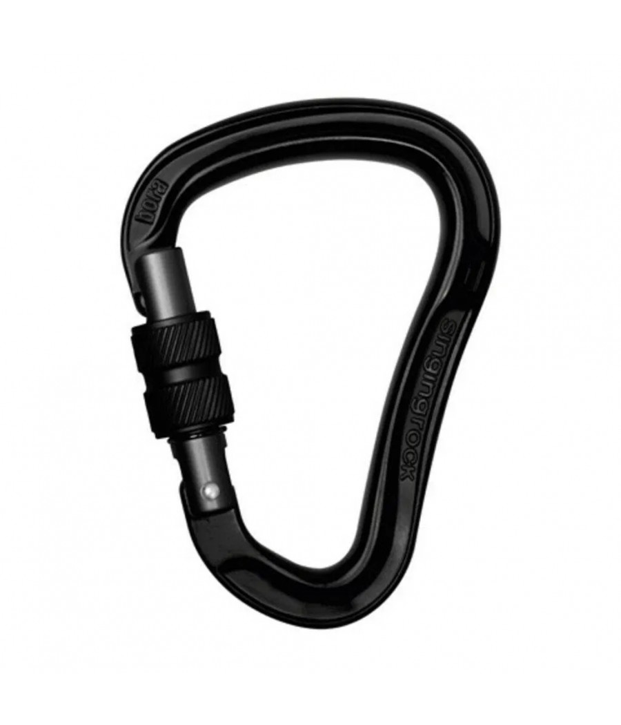 mosqueton bora screw lock negro singingrock