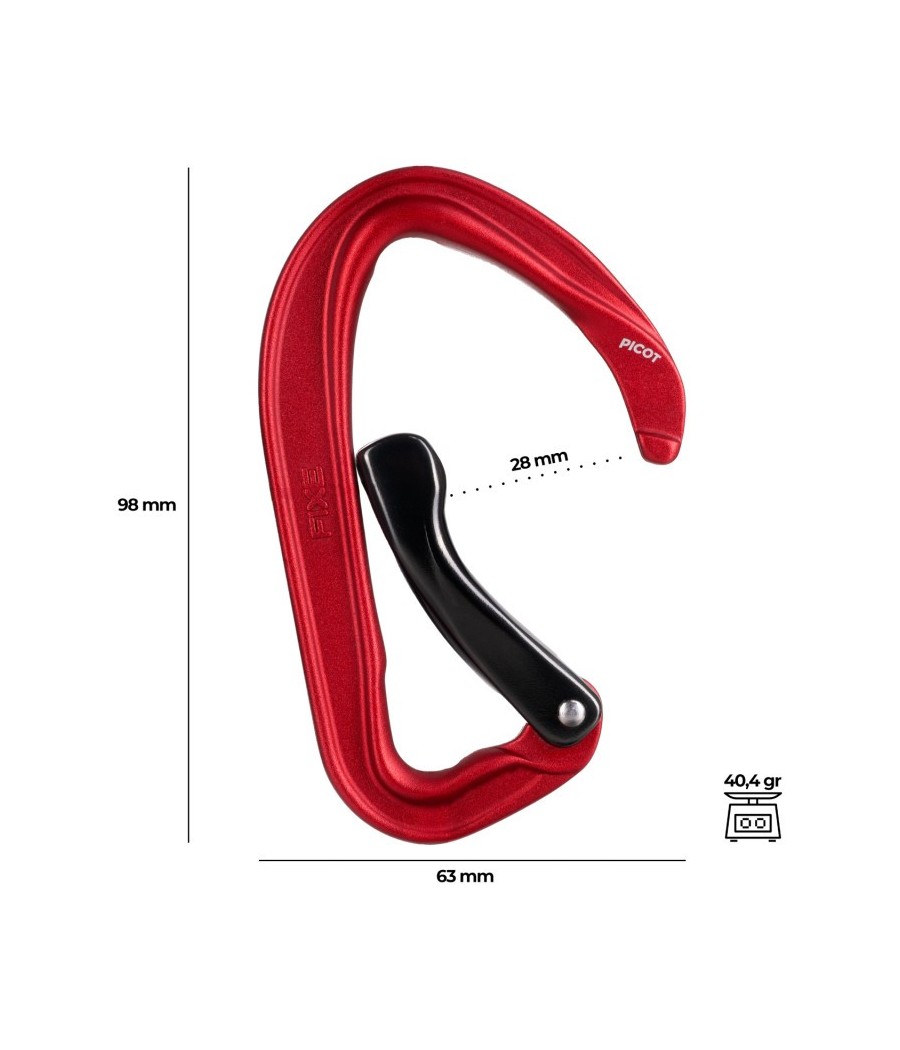 mosqueton picot curvo fixe